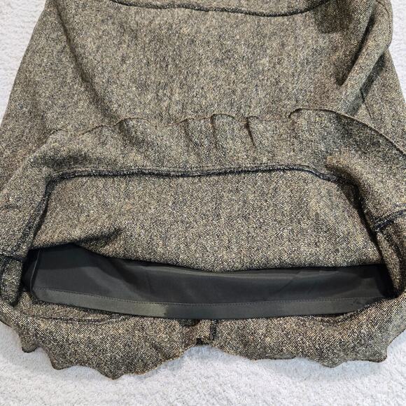 Club Monaco Brown Tweed Pencil Skirt Wool Silk Blend Sz 8 Dark Academia - Picture 9 of 12